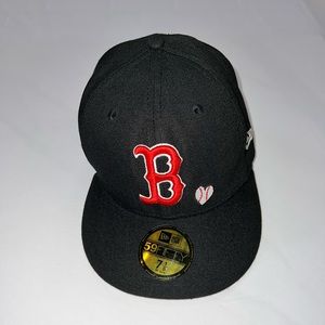 New Era Red Sox 2004 World Series 59Fifty 5950 Fitted Hat Black Heart Brim 7 1/8